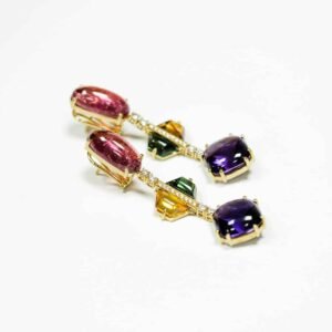 Home 10 Goldplated Crystal Flower Leverback Earrings